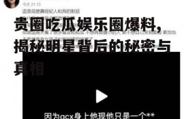 贵圈吃瓜娱乐圈爆料,揭秘明星背后的秘密与真相